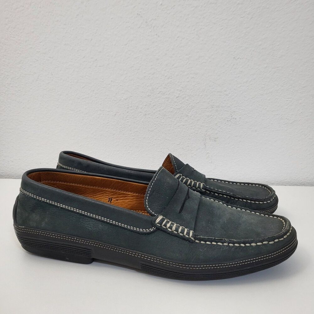 TODS Loafers Mens 11 Blue Leather Vibram Soles Casual Slip-On Driving Penny
